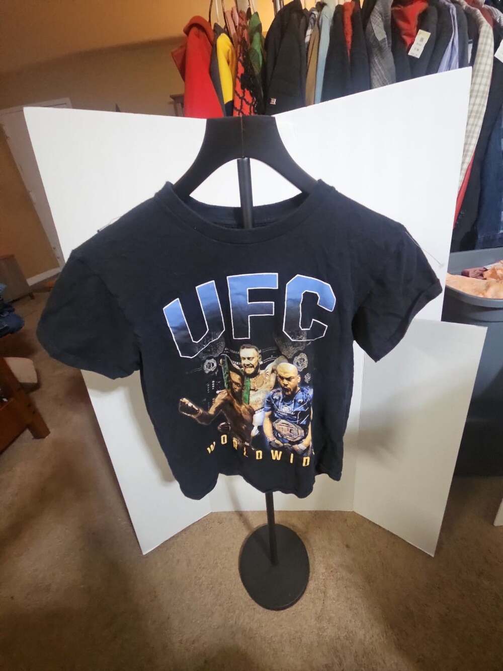 UFC Worldwide Graphic T-Shirt Size S Black Cotton